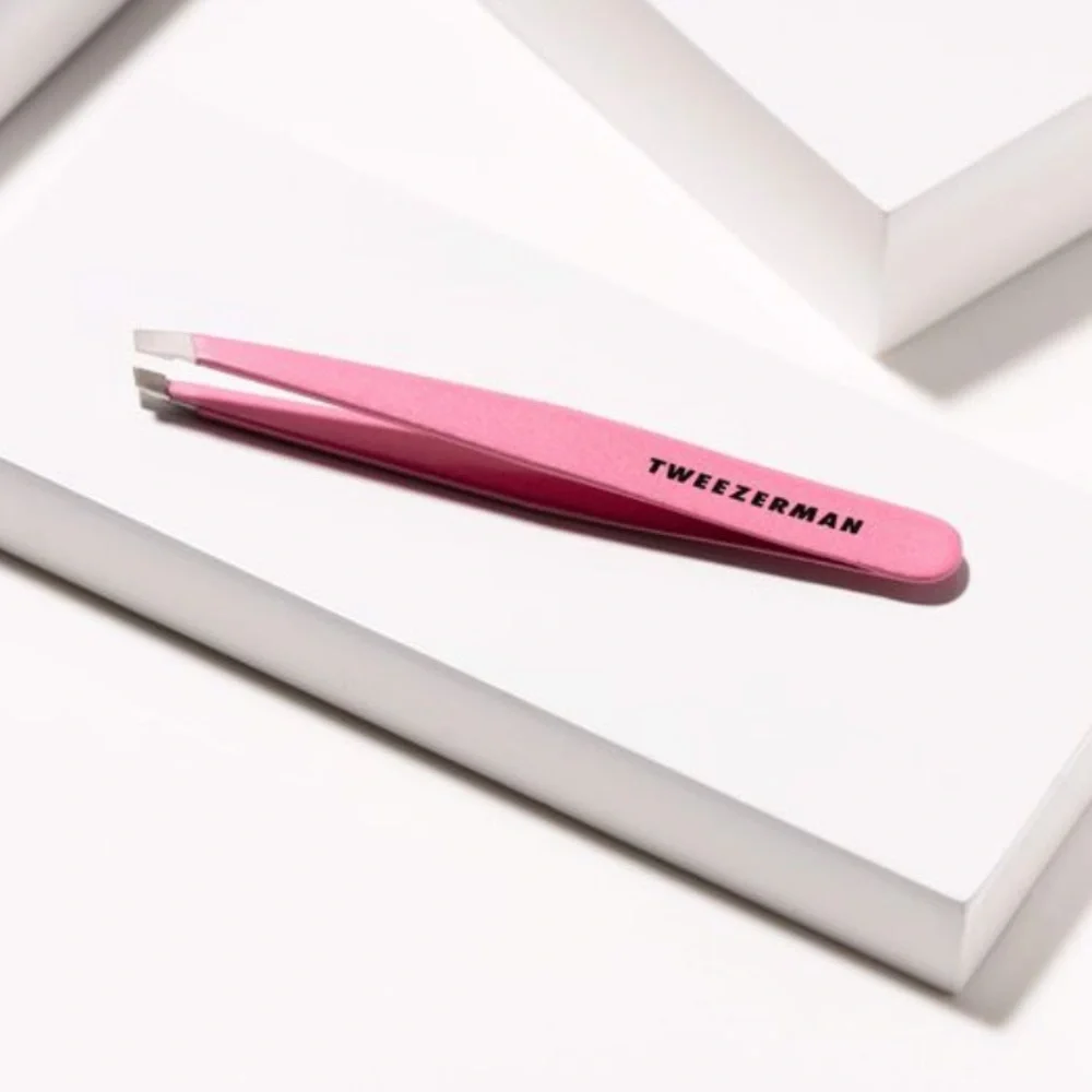 Tweezerman Stainless Steel Standard Slant Tweezer Eyebrow Regular Size NWT black